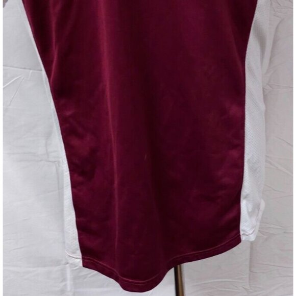 NIKE Mens XL Maroon White Short Sleeve Baseball Button Up Logo Jersey - Picture 10 of 13